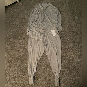 Athleta Light Gray Lounge Jogger Set